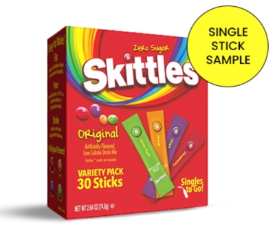 Free Skittles Zero Sugar Singles-to-Go Powdered Drink Mix Packet