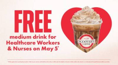 Free Medium Drink for Nurses & Healthcare Workers at Scooter's Coffee (5/5)