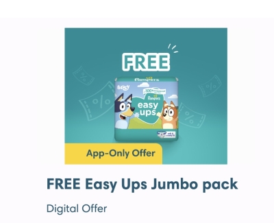 Free Pampers Easy Ups Jumbo Pack