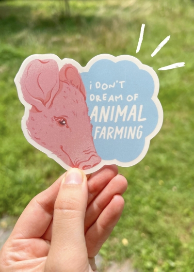 Free I Don't Dream of Animal Farming Sticker
