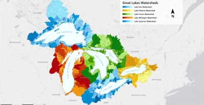 Free Great Lakes Watersheds Map