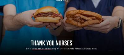 Free BBQ Sandwich for Nurses at Sonny’s BBQ (5/4-6)