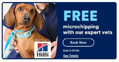 Free Pet Microchipping and Vaccination Exam at Vetco Total Care