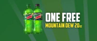 Free 20 oz Mountain Dew at Participating Retailers