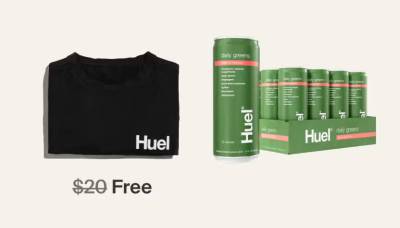 Free Huel Daily Greens Drink and Shirt