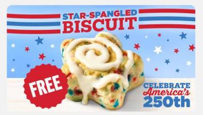 Free Star-Spangled Biscuit at Hardee's
