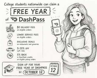 Free 1 Year DashPass Subscription for College Students