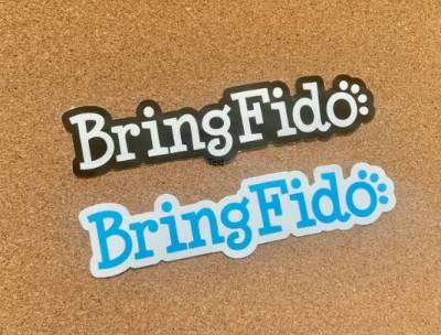 Free BringFido Bumper Sticker and Door Hanger