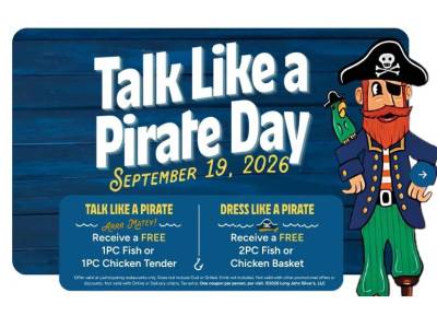 Free Long John Silver's Food for Talk Like a Pirate Day
