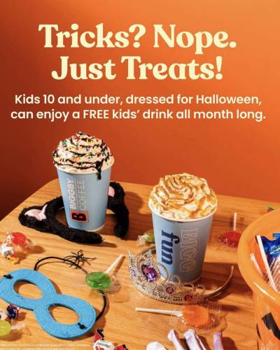 Free Kids Drink at Biggby Coffee for Costumed Children