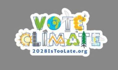 Free VOTE CLIMATE Stickers and Postcards
