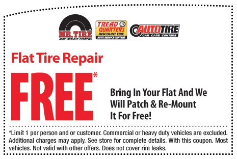 Free Flat Tire Repair at Mr. Tire